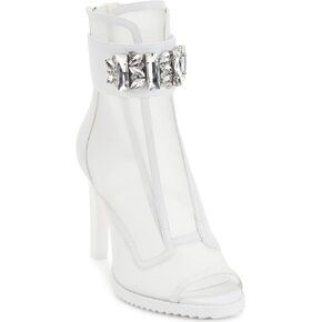 KARL LAGERFELD Women's Blayze Peep Toe Fashion Heeled Bootie in Kuwait