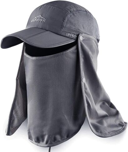 Outdoor Sun Hat for Men Women UPF 50+ Fishing UV Hat with Neck Flap Face Cover for Sun Protection in Kuwait