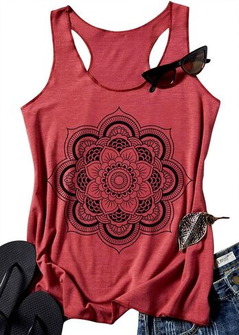 GEMLON Womens Tank Tops Summer Graphic Basic Casual Loose Sleeveless Tees Shirts for Women in Saudi Arabia