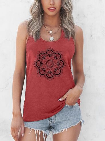 GEMLON Womens Tank Tops Summer Graphic Basic Casual Loose Sleeveless Tees Shirts for Women in Saudi Arabia
