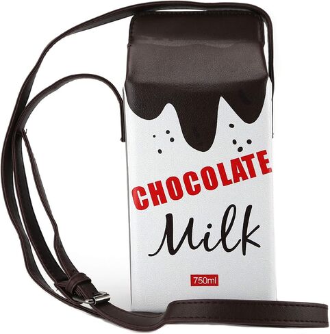 حقيبة محفظة Ondeam Strawberry Milk Box CrossBody، محفظة كتف للهاتف من البولي يوريثان للنساء والفتيات in Kuwait