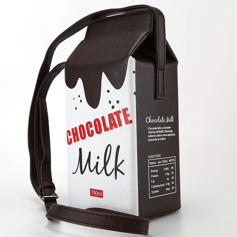 حقيبة محفظة Ondeam Strawberry Milk Box CrossBody، محفظة كتف للهاتف من البولي يوريثان للنساء والفتيات in Kuwait