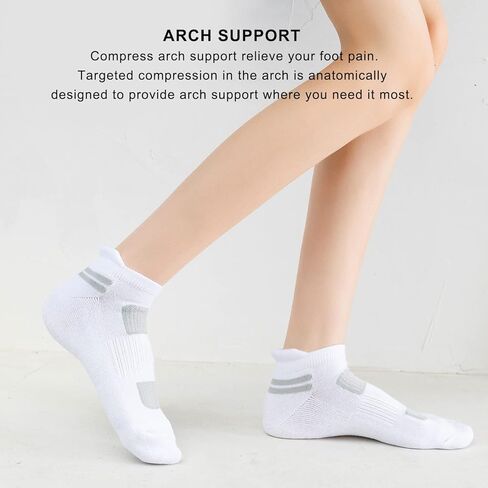 جوارب AIRSTROLL Coolmax الرياضية للجري للكاحل للسيدات، جوارب ملونة منخفضة القطع 4/6 أزواج in Kuwait