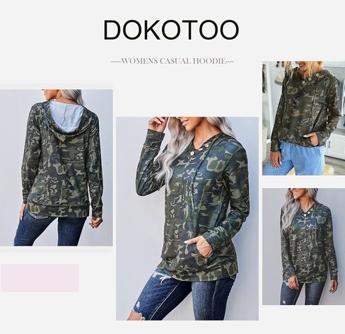 سويت شيرت نسائي كاجوال بأكمام طويلة من Dokotoo بلوفر برباط مع جيوب in Kuwait