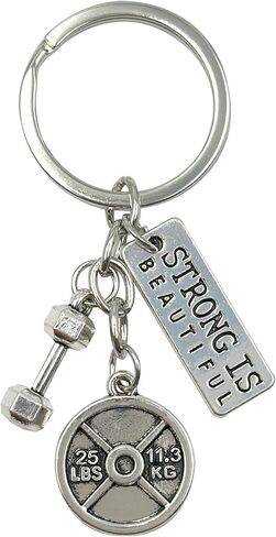 Motivational Fitness Keychain with Strong is Beautiful Inspirational Quote | Great for Fitness Lovers and Gifts in Saudi Arabia