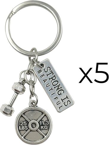 Motivational Fitness Keychain with Strong is Beautiful Inspirational Quote | Great for Fitness Lovers and Gifts in Saudi Arabia