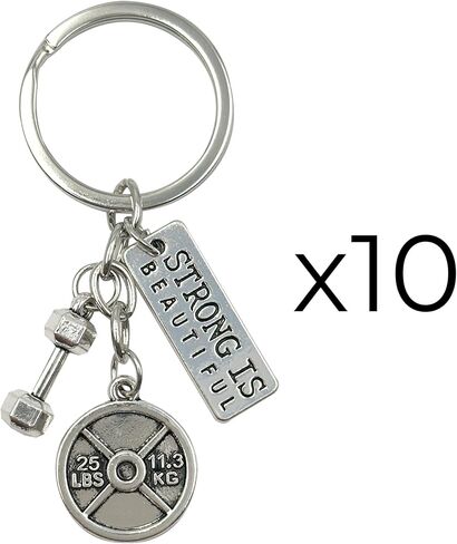 Motivational Fitness Keychain with Strong is Beautiful Inspirational Quote | Great for Fitness Lovers and Gifts in Saudi Arabia