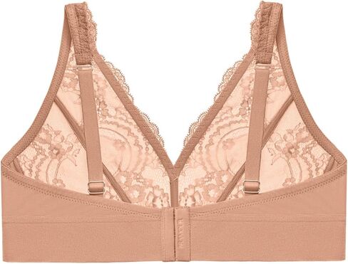 Glamorise Women's Plus Size Lace Plunge Bralette Wirefree #7013 in Kuwait