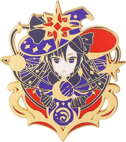 G-I Hutao Brooch Pin - Hutao Characters Cosplay Enamel Brooch Lapel Pin - Gift for Fans, Women and Girls in Saudi Arabia