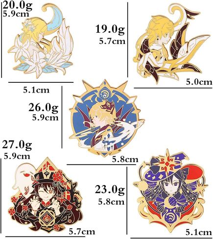 G-I Hutao Brooch Pin - Hutao Characters Cosplay Enamel Brooch Lapel Pin - Gift for Fans, Women and Girls in Saudi Arabia