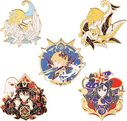 G-I Hutao Brooch Pin - Hutao Characters Cosplay Enamel Brooch Lapel Pin - Gift for Fans, Women and Girls in Saudi Arabia