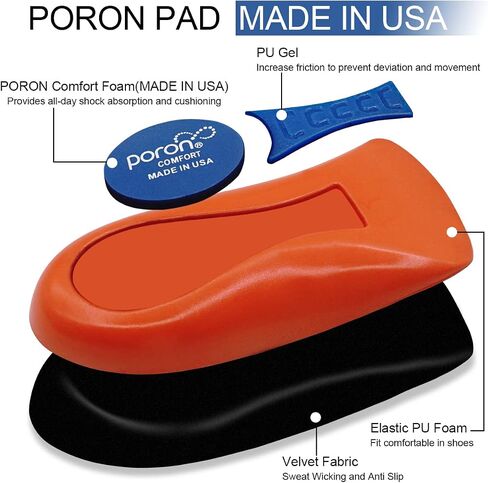 Heel Cups for Heel Pain, Heel Inserts for Heel Spurs, Plantar Fasciitis, Achilles Tendonitis Shoe Insert, Provide Shock Absorption and Cushioning, 3/4 Shoe Insoles for Women in Kuwait