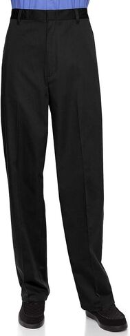 AKA Half Elastic Wrinkle Free Flat Front Men's Slacks – Relaxed Fit Twill Casual Pant in Kuwait