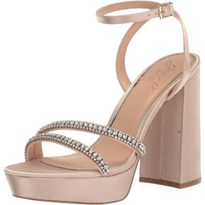 Jewel Badgley Mischka Rochel Platform Block Heel with Gemstone Embellished Straps in Saudi Arabia