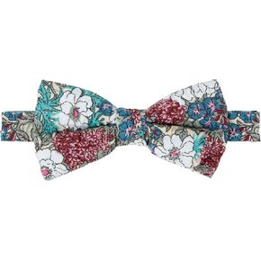 Spring Notion Men's Skinny Slim Cotton Salt Shrinking Seersucker Floral Print Bow Ties