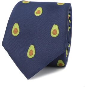 MENDEPOT Navy Fruit Necktie Avocado Necktie Lemon Tie With Box in Kuwait