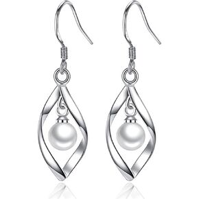 925 Silver Dangle Earrings for Women Hypoallergenic Cute Fashion Teardrop Drop Earrings Sparkly Nickel Free Crystal Hanging Dangly Dangling Earrings Jewelry for Women Girls in Saudi Arabia