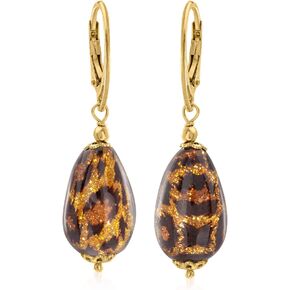 أقراط روس سيمونز متدلية من زجاج مورانو الإيطالي بطبعة جلد الفهد من الذهب عيار 18 قيراطًا فوق الجنيه الاسترليني in Kuwait