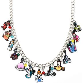DreamWater Beauty Beast sleepng beauty Tanged cinderela Necklace Snow Whte Little mermaid Brave Merida Elsa Princess Charm Necklace Gifts for Girl Woman