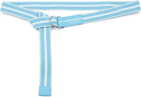 eYLun Women Men Canvas Web Belt Double D Ring Belt Buckle Casual Adjustable Belt in Saudi Arabia