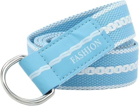 eYLun Women Men Canvas Web Belt Double D Ring Belt Buckle Casual Adjustable Belt in Saudi Arabia