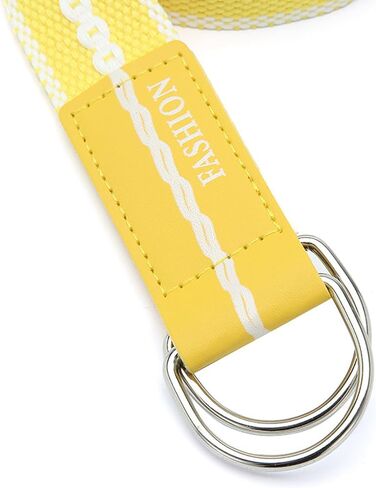 eYLun Women Men Canvas Web Belt Double D Ring Belt Buckle Casual Adjustable Belt in Saudi Arabia