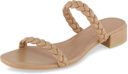 CUSHIONAIRE Women's Neptune braided low block heel sandal +Memory Foam in Saudi Arabia