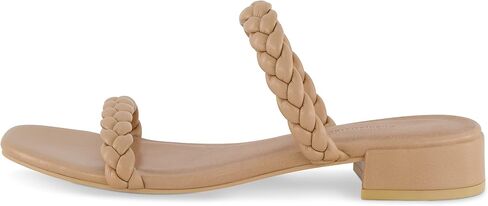 CUSHIONAIRE Women's Neptune braided low block heel sandal +Memory Foam in Saudi Arabia