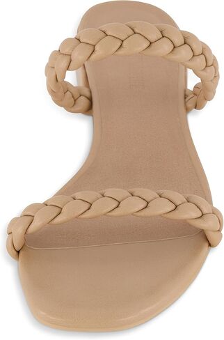 CUSHIONAIRE Women's Neptune braided low block heel sandal +Memory Foam in Saudi Arabia