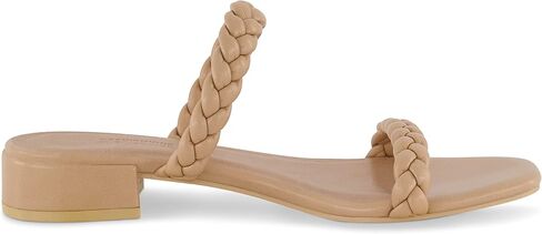 CUSHIONAIRE Women's Neptune braided low block heel sandal +Memory Foam in Saudi Arabia