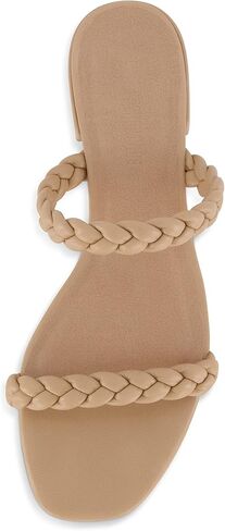 CUSHIONAIRE Women's Neptune braided low block heel sandal +Memory Foam in Saudi Arabia