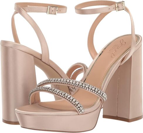 Jewel Badgley Mischka Rochel Platform Block Heel with Gemstone Embellished Straps in Saudi Arabia