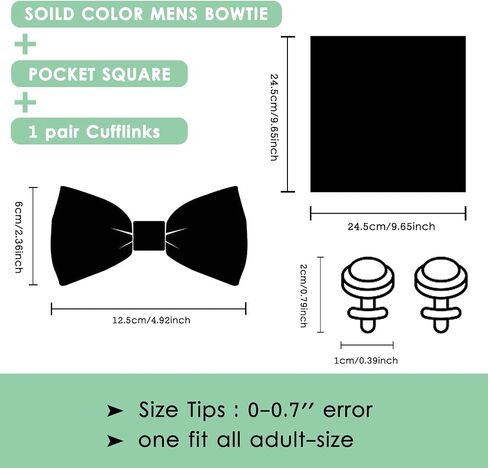 Mantieqingway Bow Ties for Men Paisley Bowtie Pocket Square Cufflinks Set Adjustable Pre-tied Bowtie Handkerchief for Wedding in Saudi Arabia