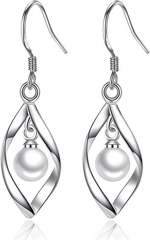 925 Silver Dangle Earrings for Women Hypoallergenic Cute Fashion Teardrop Drop Earrings Sparkly Nickel Free Crystal Hanging Dangly Dangling Earrings Jewelry for Women Girls in Kuwait