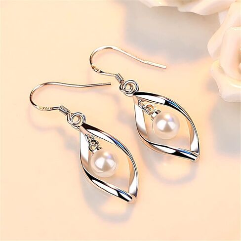 925 Silver Dangle Earrings for Women Hypoallergenic Cute Fashion Teardrop Drop Earrings Sparkly Nickel Free Crystal Hanging Dangly Dangling Earrings Jewelry for Women Girls in Kuwait