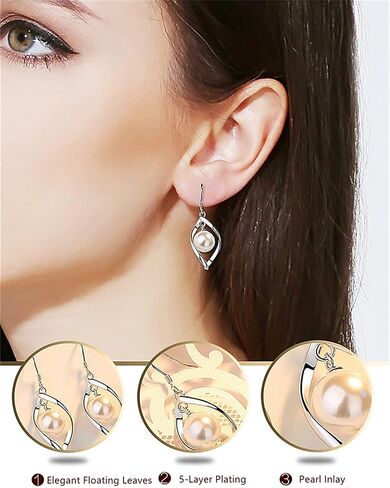 925 Silver Dangle Earrings for Women Hypoallergenic Cute Fashion Teardrop Drop Earrings Sparkly Nickel Free Crystal Hanging Dangly Dangling Earrings Jewelry for Women Girls in Kuwait