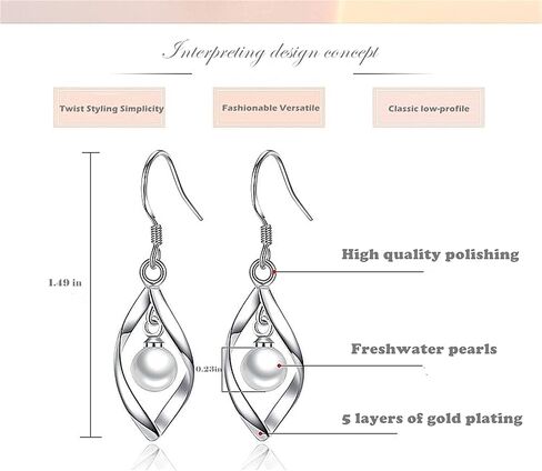925 Silver Dangle Earrings for Women Hypoallergenic Cute Fashion Teardrop Drop Earrings Sparkly Nickel Free Crystal Hanging Dangly Dangling Earrings Jewelry for Women Girls in Kuwait