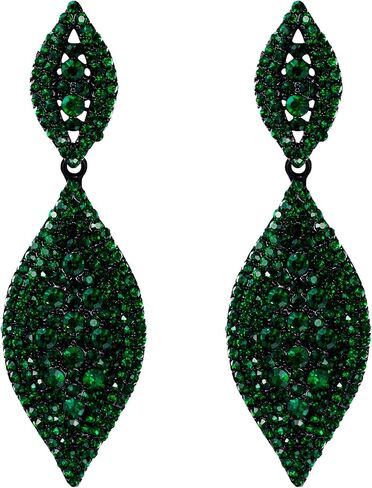 Flyonce Clip On Earrings for Women Rhinestone Crystal Wedding Bridal Clip-on Drop Dangle Earrings in Kuwait