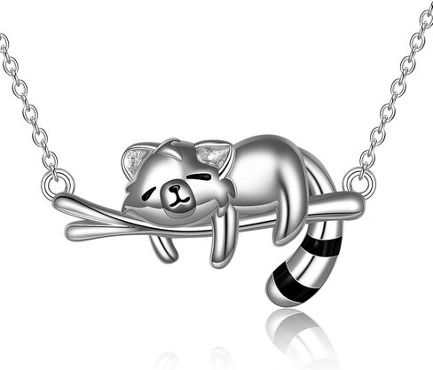 ONEFINITY Red Panda/Panda/Raccoon/Cow Gifts Necklace Sterling Silver Red Panda Pendant Necklaces Cute Animal Jewelry Gifts for Women Girls in Kuwait