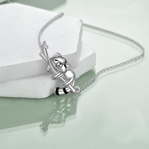 ONEFINITY Red Panda/Panda/Raccoon/Cow Gifts Necklace Sterling Silver Red Panda Pendant Necklaces Cute Animal Jewelry Gifts for Women Girls in Kuwait