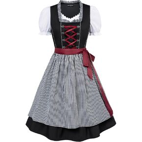 Scarlet Darkness Women's German Dirndl Dress Costumes 3 Pieces for Oktoberfest Carnival
