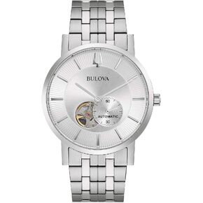Bulova Men's Classic Dress 3-Hand 21- Jewel Automatic Watch, 42 Hour Reserve, Hack Feature, Sub-Second Hand, Open Aperture Dial, Exhibition Case Back, 42mm in Saudi Arabia