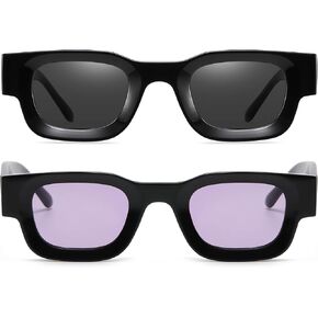 AIEYEZO Modern Thick Rectangle Sunglasses for Women Men Retro 90s Chunky Square Polarized Sunnies in Kuwait