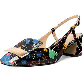Joseywade Women Slingback Low Block Chunky Heel Pumps Closed Square Toe Dress Shoes 2 Inch Heeled Sandals with Adjustable Strap in Saudi Arabia