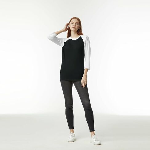 تي شيرت CVC Raglan للجنسين من American Apparel، طراز G2003CVC، عبوة من قطعتين in Kuwait