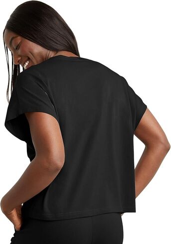 Hanes Women's Originals Twisted Neck T-Shirt, Short-Sleeve Cotton Tee, Boxy Fit in Saudi Arabia