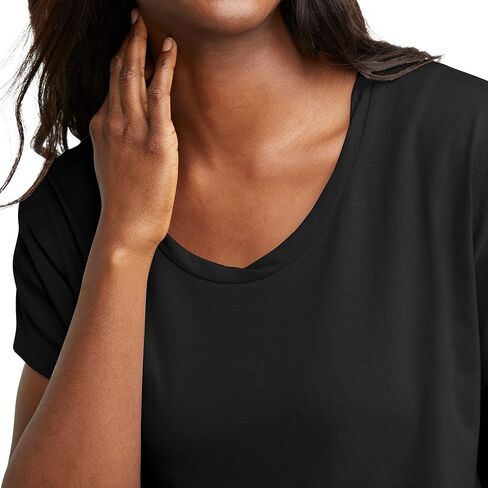 Hanes Women's Originals Twisted Neck T-Shirt, Short-Sleeve Cotton Tee, Boxy Fit in Saudi Arabia