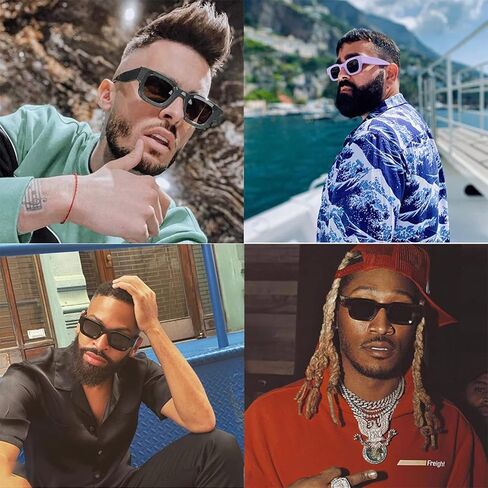 AIEYEZO Modern Thick Rectangle Sunglasses for Women Men Retro 90s Chunky Square Polarized Sunnies in Kuwait