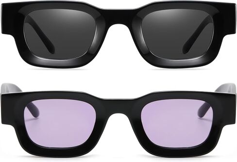 AIEYEZO Modern Thick Rectangle Sunglasses for Women Men Retro 90s Chunky Square Polarized Sunnies in Kuwait