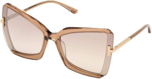 Tom Ford FT0766 Shiny Beige 57G FT0766 Butterfly Sunglasses Lens Category 2 Siz in Saudi Arabia
